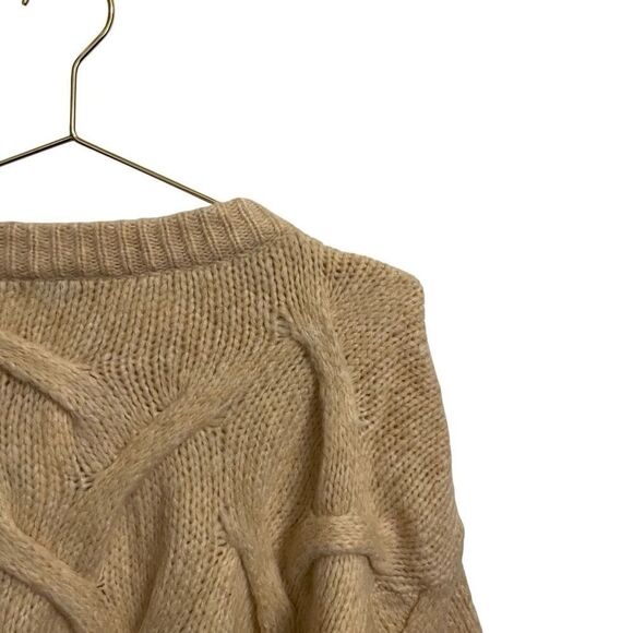 Madewell Heather Powder Cable Ashmont Cardigan Wool Blend Sweater Size Small NWT - Picture 6 of 10